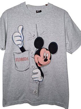 Vintage 1990s Disney Mickey Mouse Shirt Medium Single Stitch Sherry Graphic